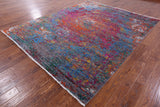 Abstract Contemporary Hand Knotted Wool & Silk Rug - 8' 2" X 10' 1" - Golden Nile