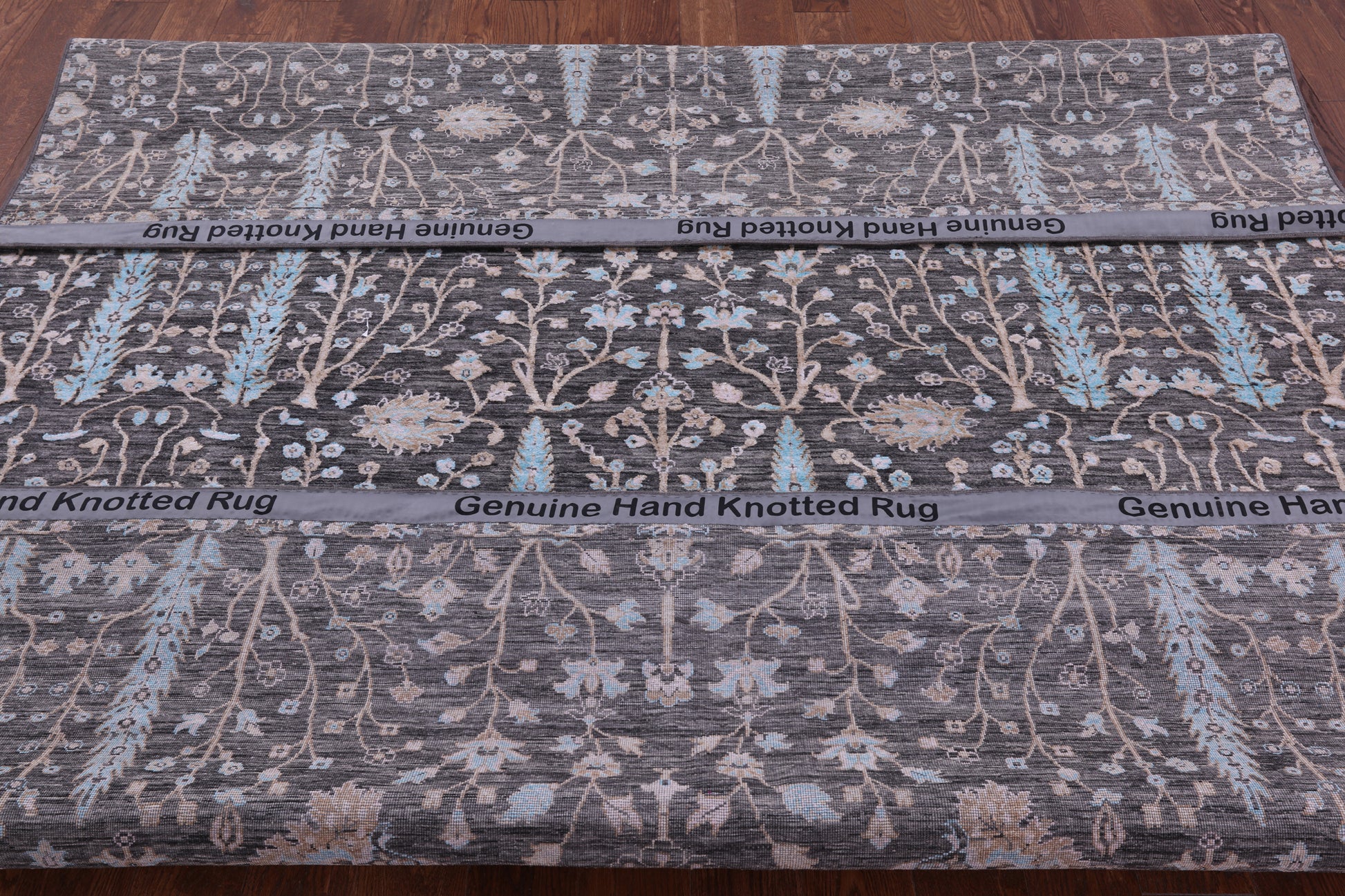 Grey Persian Ziegler Handmade Wool & Silk Rug - 8' 1" X 10' 1" - Golden Nile