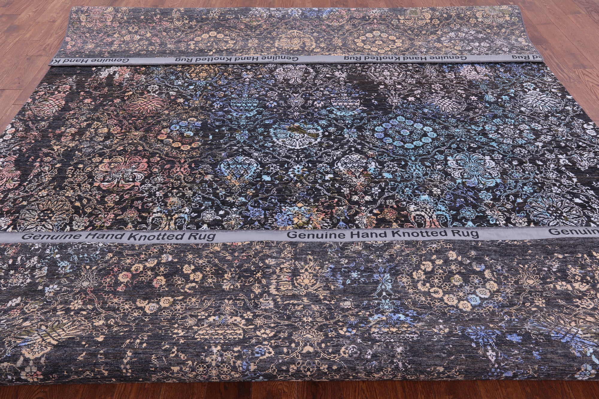 Abstract Modern Handmade Wool & Silk Rug - 9' 1" X 12' 3" - Golden Nile