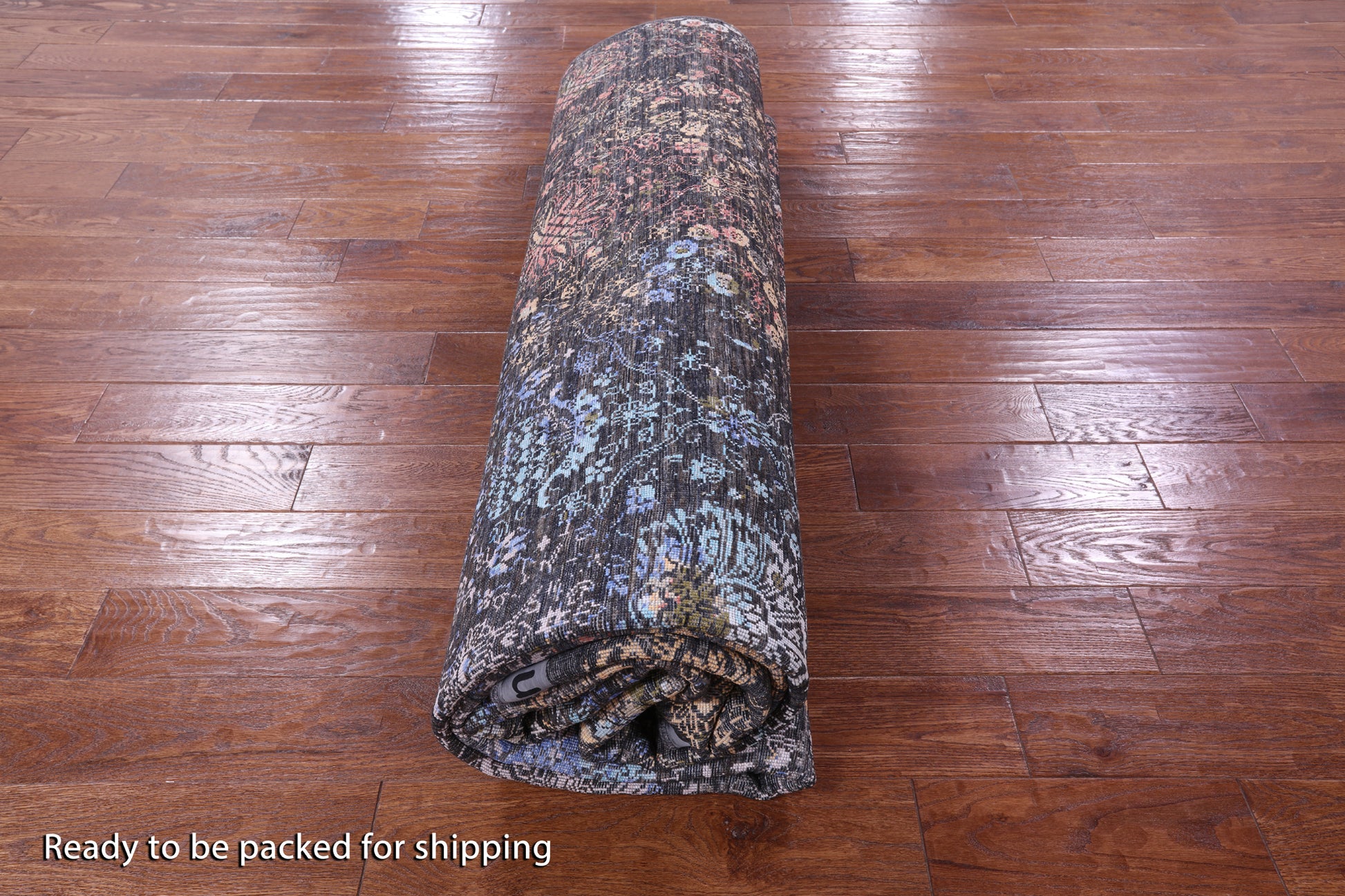 Abstract Modern Handmade Wool & Silk Rug - 9' 1" X 12' 3" - Golden Nile