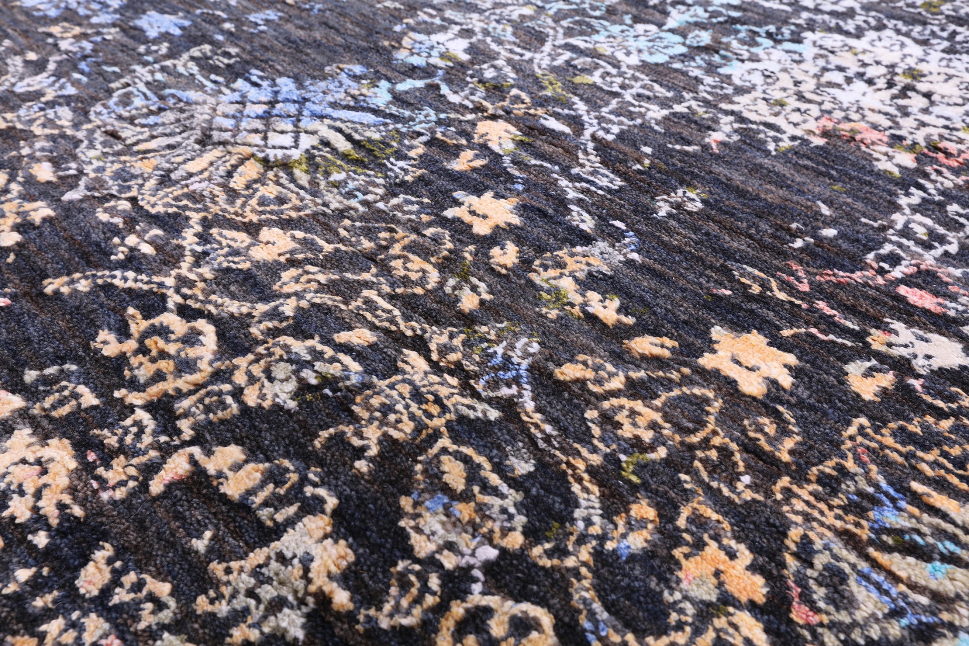 Abstract Modern Handmade Wool & Silk Rug - 9' 1" X 12' 3" - Golden Nile