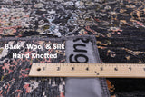 Abstract Modern Handmade Wool & Silk Rug - 9' 1" X 12' 3" - Golden Nile