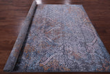 Grey Abstract Modern Hand Knotted Wool & Silk Rug - 8' 0" X 10' 2" - Golden Nile