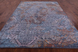 Grey Abstract Modern Hand Knotted Wool & Silk Rug - 8' 0" X 10' 2" - Golden Nile