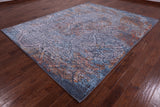 Grey Abstract Modern Hand Knotted Wool & Silk Rug - 8' 0" X 10' 2" - Golden Nile