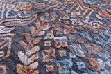 Grey Abstract Modern Hand Knotted Wool & Silk Rug - 8' 0" X 10' 2" - Golden Nile
