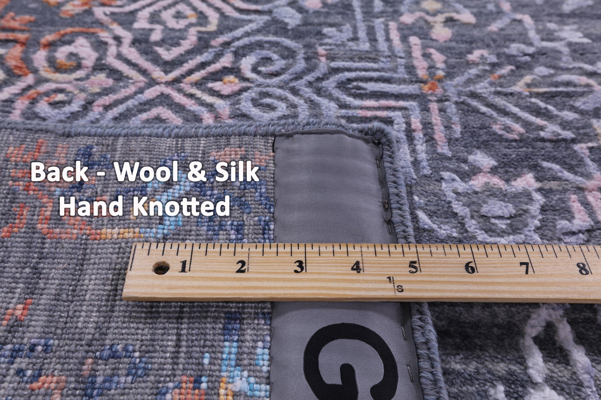 Grey Abstract Modern Hand Knotted Wool & Silk Rug - 8' 0" X 10' 2" - Golden Nile