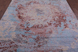 Abstract Contemporary Hand Knotted Wool & Silk Rug - 8' 0" X 10' 1" - Golden Nile