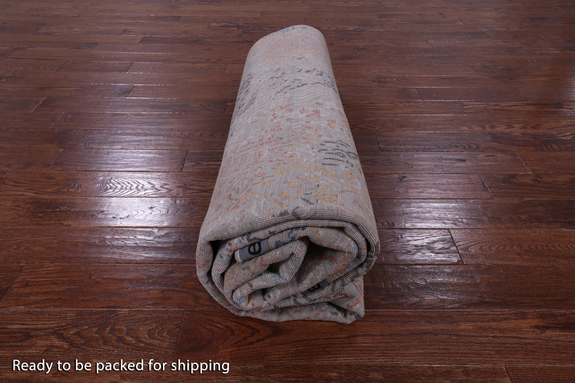 Abstract Contemporary Hand Knotted Wool & Silk Rug - 7' 9" X 10' 3" - Golden Nile