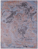 Abstract Contemporary Hand Knotted Wool & Silk Rug - 7' 9" X 10' 3" - Golden Nile
