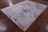 Abstract Contemporary Hand Knotted Wool & Silk Rug - 7' 9" X 10' 3" - Golden Nile