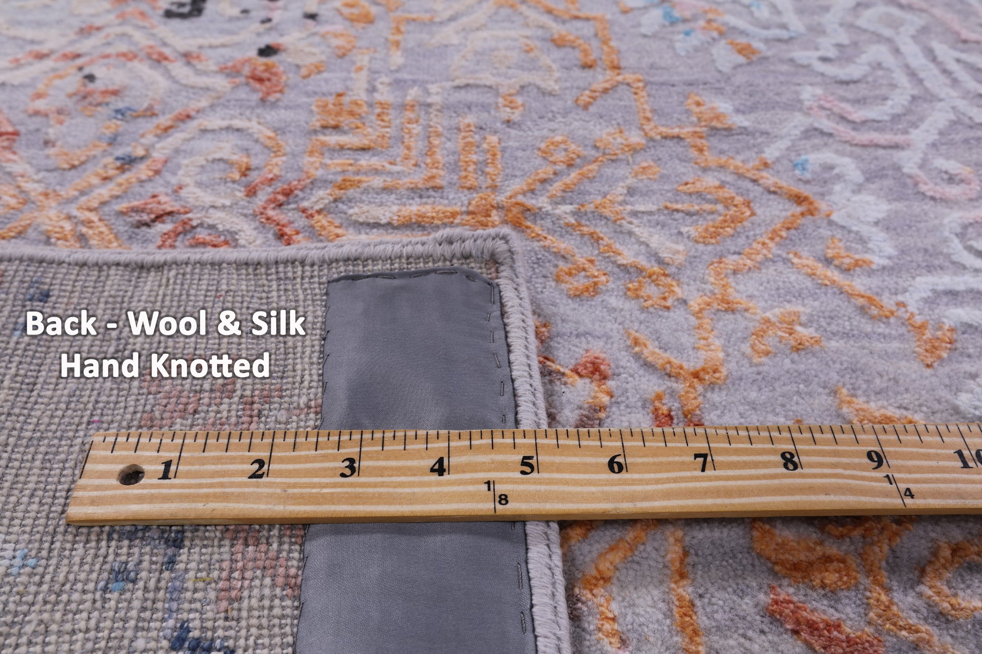 Abstract Contemporary Hand Knotted Wool & Silk Rug - 7' 9" X 10' 3" - Golden Nile