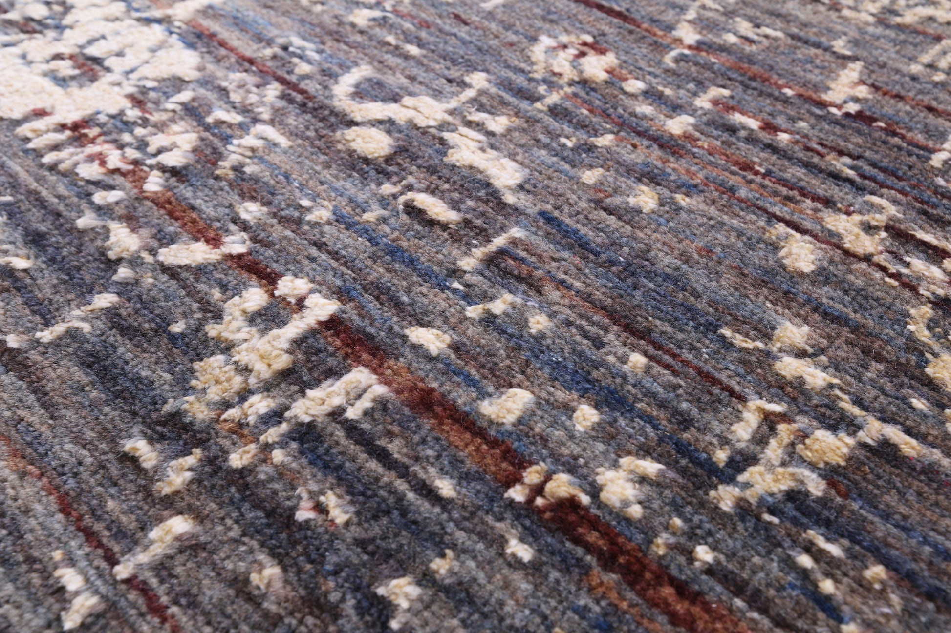 Abstract Contemporary Hand Knotted Wool & Silk Runner Rug - 2' 6" X 11' 11" - Golden Nile