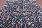 Grey Persian Ziegler Hand Knotted Wool & Silk Rug - 8' 9" X 12' 1" - Golden Nile