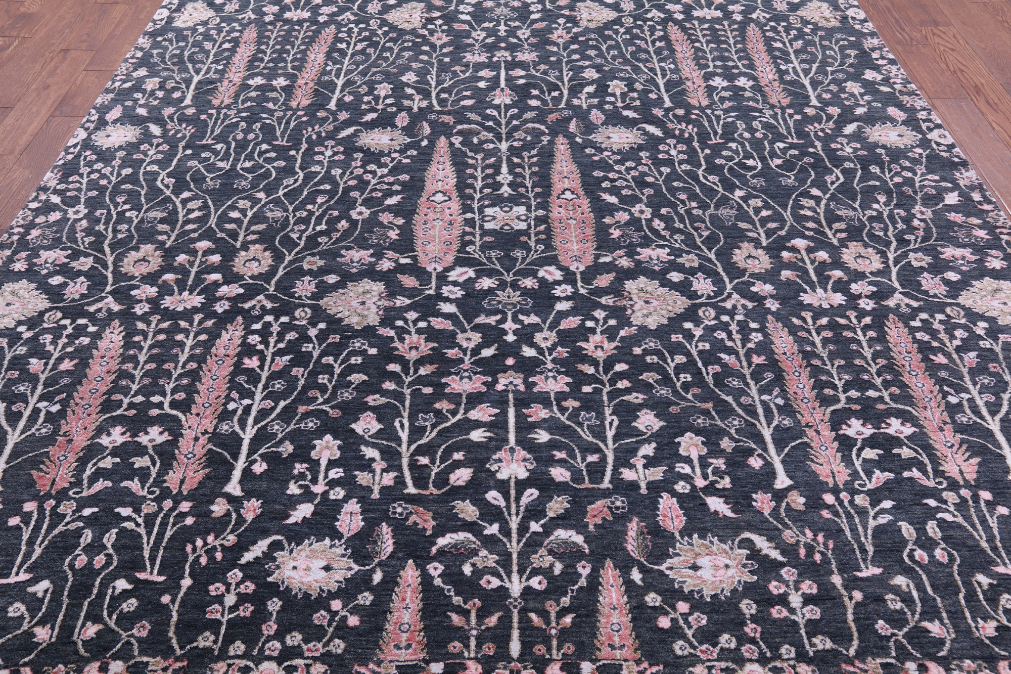 Grey Persian Ziegler Hand Knotted Wool & Silk Rug - 8' 9" X 12' 1" - Golden Nile