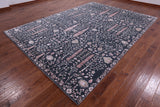 Grey Persian Ziegler Hand Knotted Wool & Silk Rug - 8' 9" X 12' 1" - Golden Nile