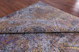 Contemporary Handmade Wool & Silk Rug - 9' 0" X 12' 2" - Golden Nile