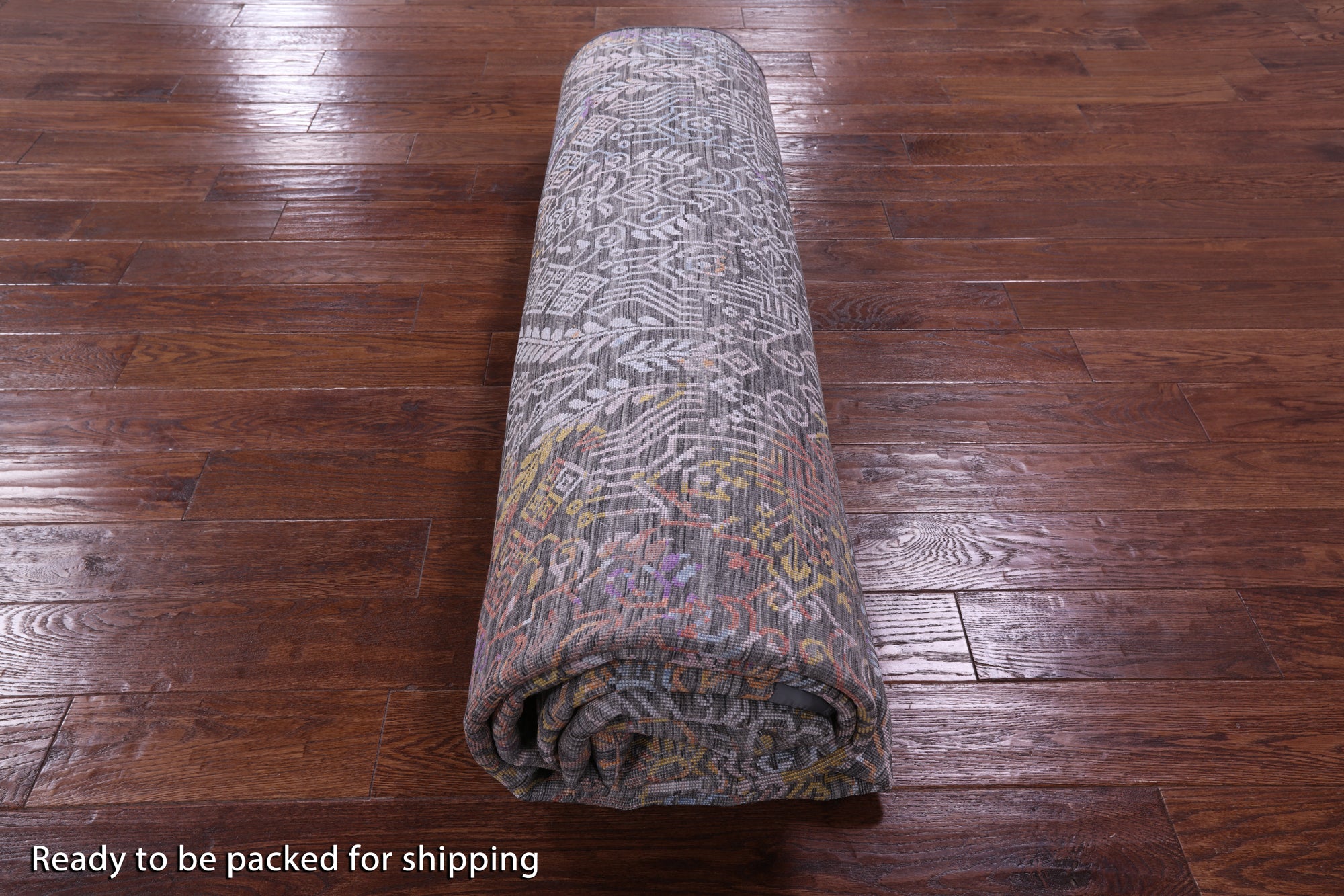 Contemporary Handmade Wool & Silk Rug - 9' 0" X 12' 2" - Golden Nile