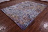 Contemporary Handmade Wool & Silk Rug - 9' 0" X 12' 2" - Golden Nile