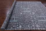 Grey Persian Ziegler Hand Knotted Wool & Silk Rug - 8' 10" X 11' 10" - Golden Nile