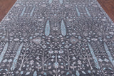 Grey Persian Ziegler Hand Knotted Wool & Silk Rug - 8' 10" X 11' 10" - Golden Nile