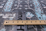 Grey Persian Ziegler Hand Knotted Wool & Silk Rug - 8' 10" X 11' 10" - Golden Nile