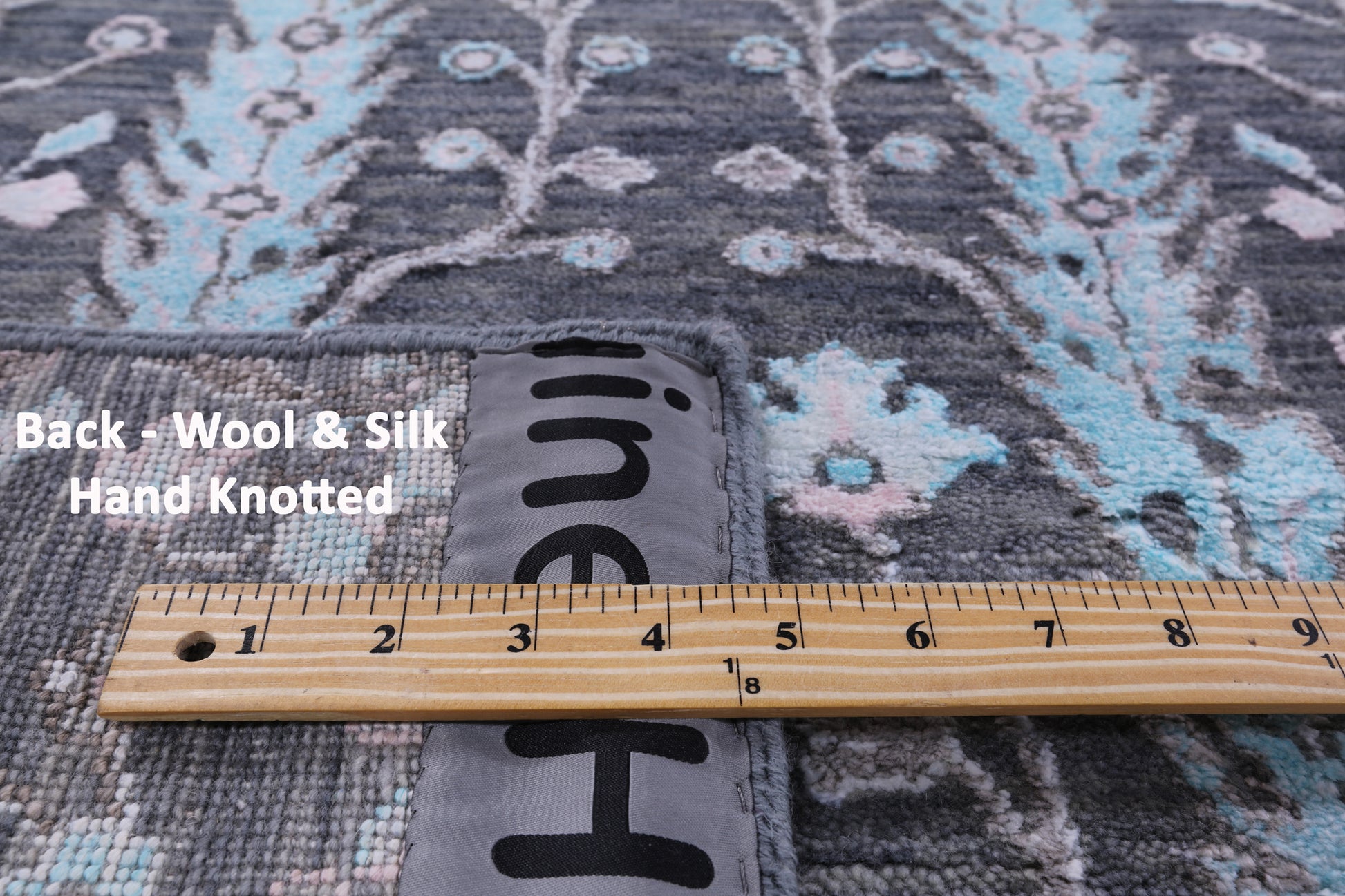 Grey Persian Ziegler Hand Knotted Wool & Silk Rug - 8' 10" X 11' 10" - Golden Nile