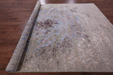 Abstract Modern Hand Knotted Wool & Silk Rug - 8' 11" X 12' 1" - Golden Nile