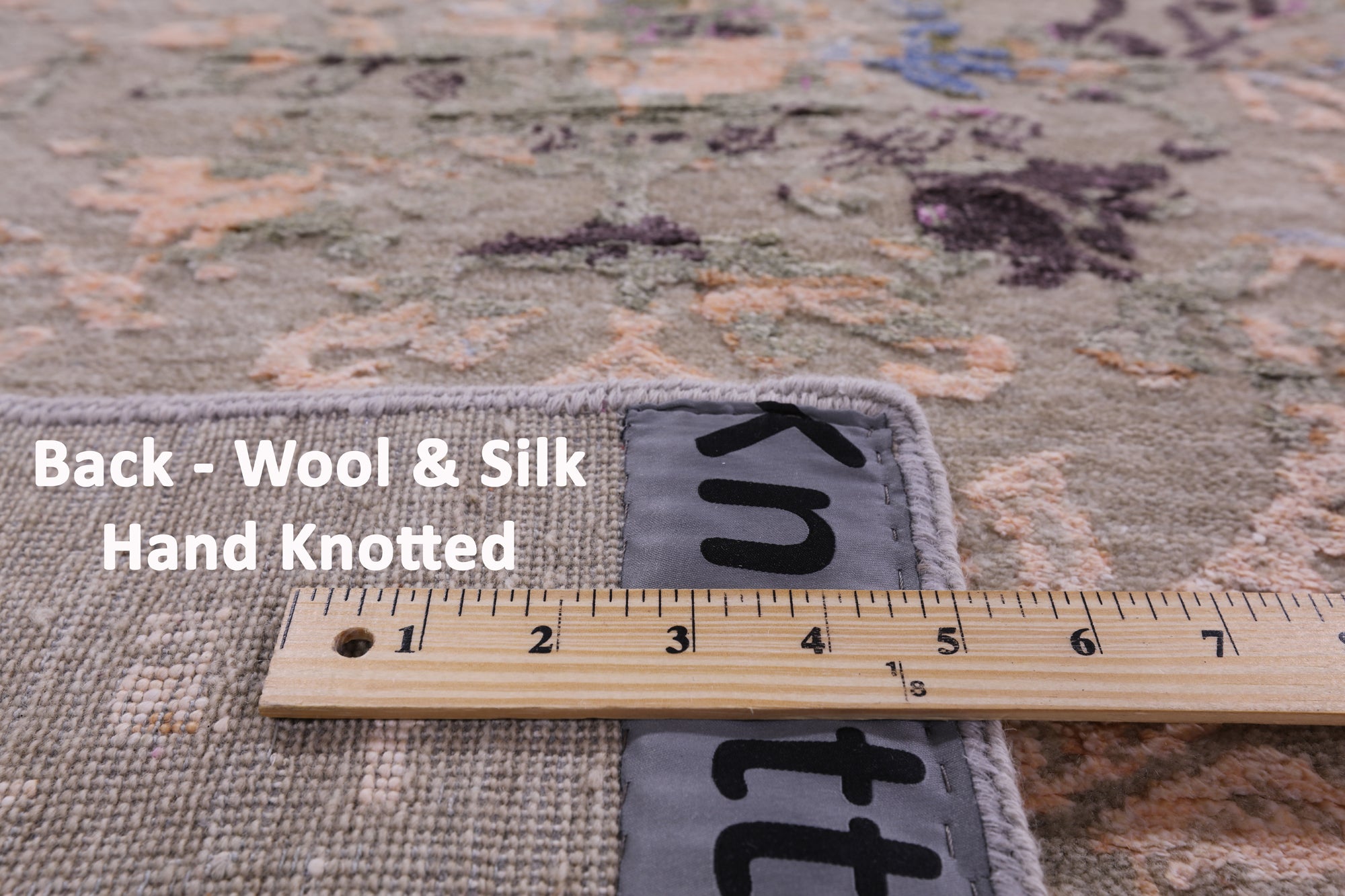 Abstract Modern Hand Knotted Wool & Silk Rug - 8' 11" X 12' 1" - Golden Nile