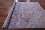 Abstract Modern Hand Knotted Wool & Silk Rug - 7' 11" X 10' 5" - Golden Nile