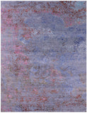 Abstract Modern Hand Knotted Wool & Silk Rug - 7' 11" X 10' 5" - Golden Nile