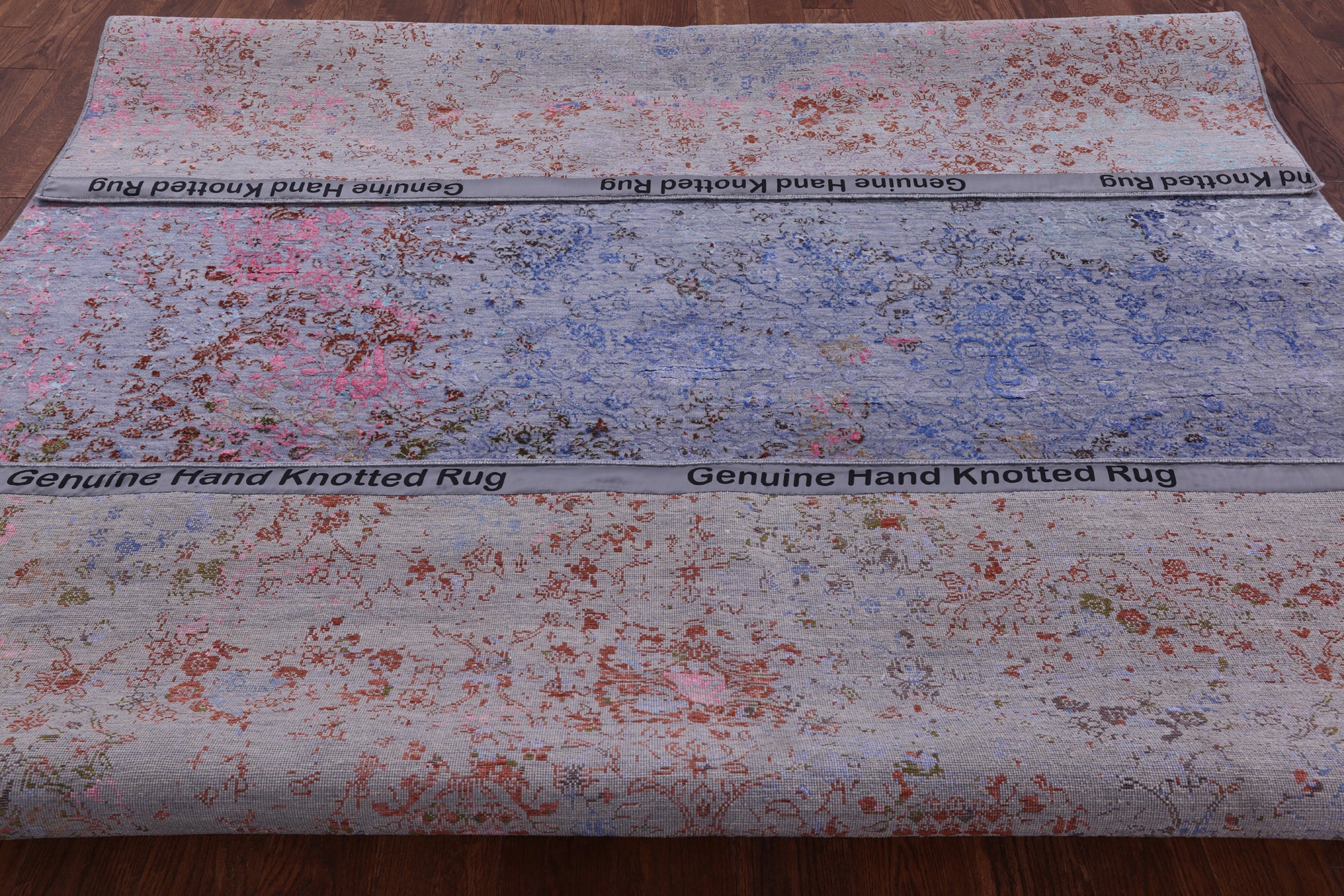 Abstract Modern Hand Knotted Wool & Silk Rug - 7' 11" X 10' 5" - Golden Nile