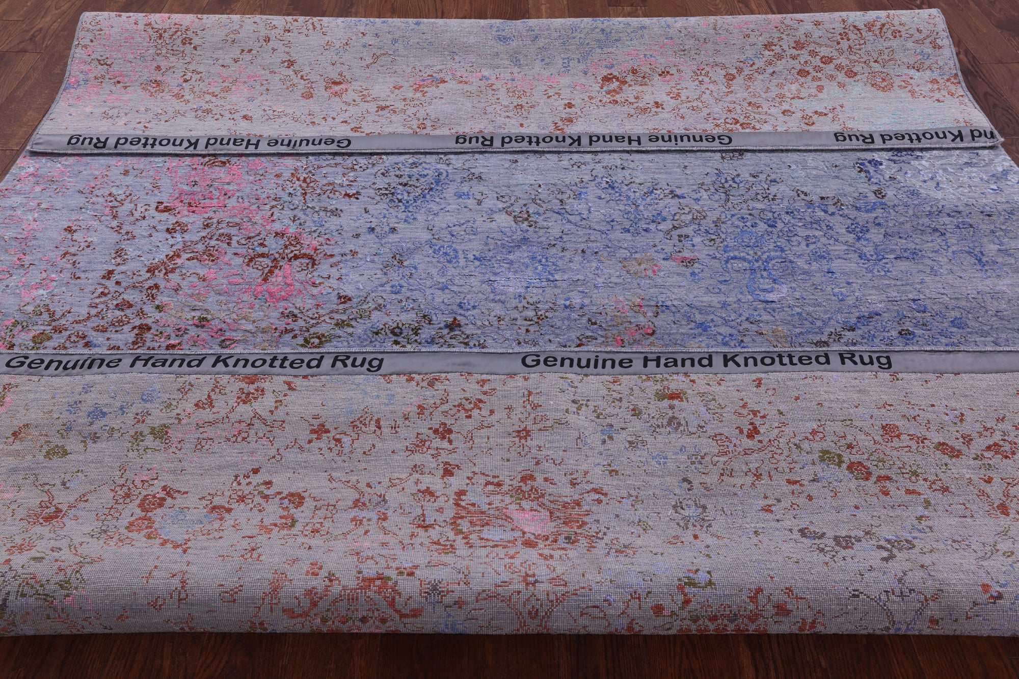 Abstract Modern Hand Knotted Wool & Silk Rug - 7' 11" X 10' 5" - Golden Nile