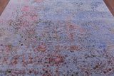Abstract Modern Hand Knotted Wool & Silk Rug - 7' 11" X 10' 5" - Golden Nile