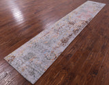 Abstract Contemporary Hand Knotted Wool Runner Rug - 2' 7" X 13' 10" - Golden Nile