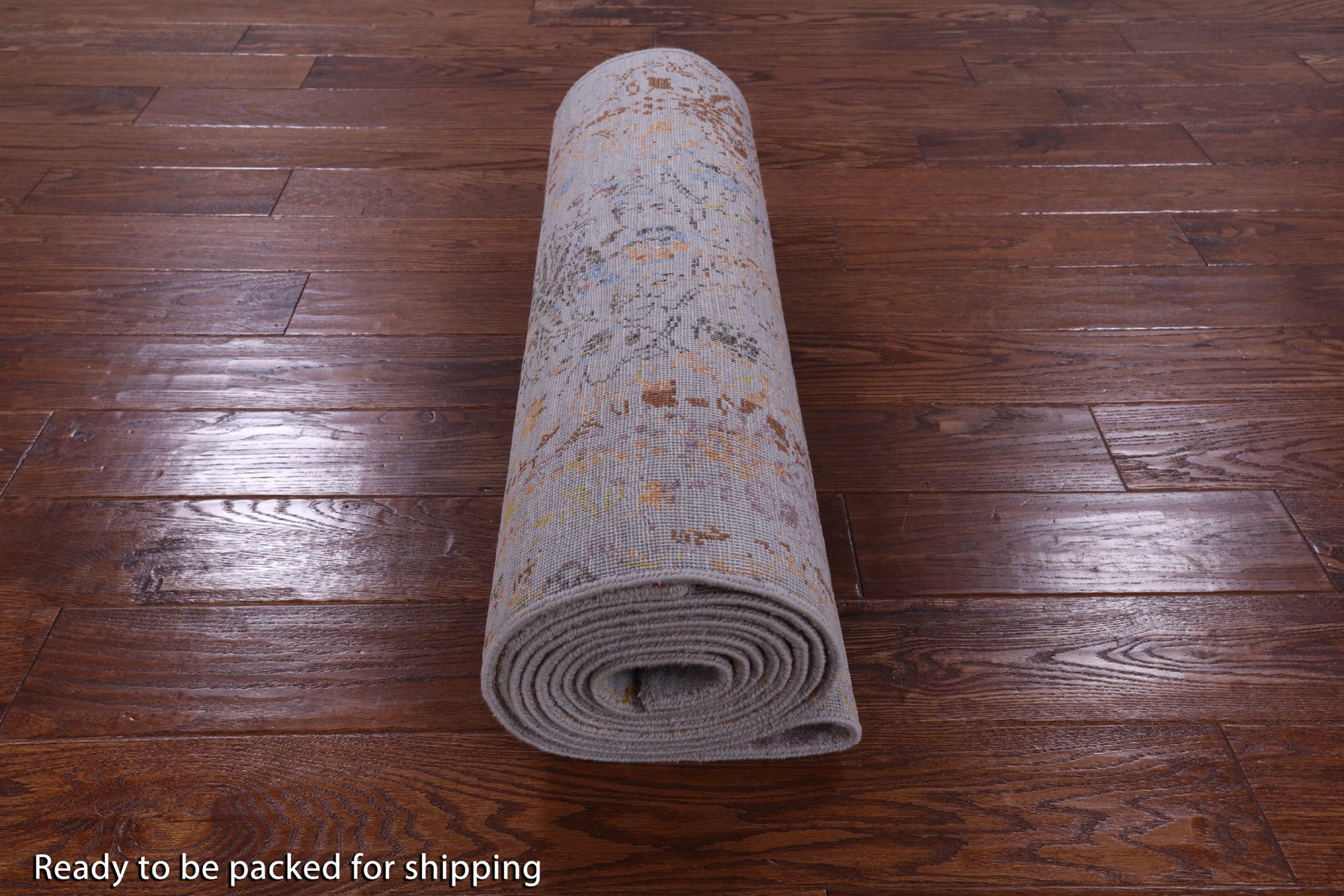 Abstract Contemporary Hand Knotted Wool Runner Rug - 2' 7" X 13' 10" - Golden Nile