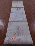 Abstract Modern Handmade Wool & Silk Runner Rug - 2' 5" X 17' 7" - Golden Nile