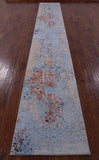 Abstract Modern Handmade Wool & Silk Runner Rug - 2' 5" X 17' 7" - Golden Nile