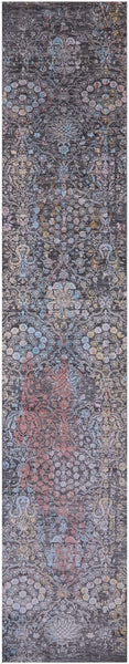 Abstract Contemporary Hand Knotted Wool & Silk Runner Rug - 2' 7" X 14' 0" - Golden Nile