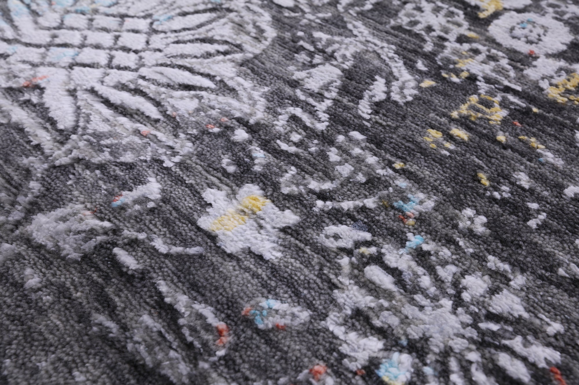 Abstract Contemporary Hand Knotted Wool & Silk Runner Rug - 2' 7" X 14' 0" - Golden Nile