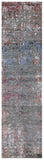 Abstract Contemporary Hand Knotted Wool & Silk Runner Rug - 2' 7" X 9' 11" - Golden Nile