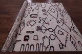 Ivory Tribal Moroccan Handmade Wool Rug - 8' 4" X 9' 11" - Golden Nile