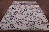 Ivory Tribal Moroccan Handmade Wool Rug - 8' 4" X 9' 11" - Golden Nile