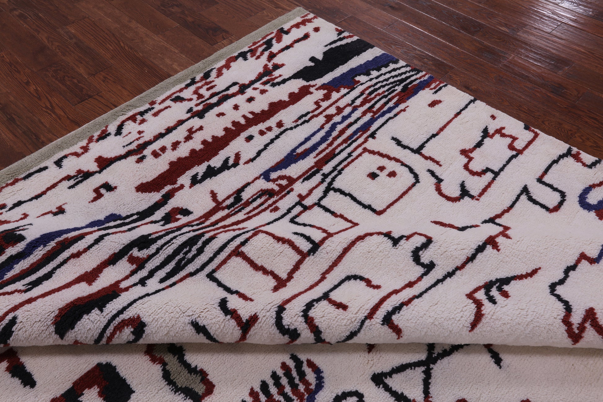 Ivory Tribal Moroccan Handmade Wool Rug - 8' 4" X 9' 11" - Golden Nile