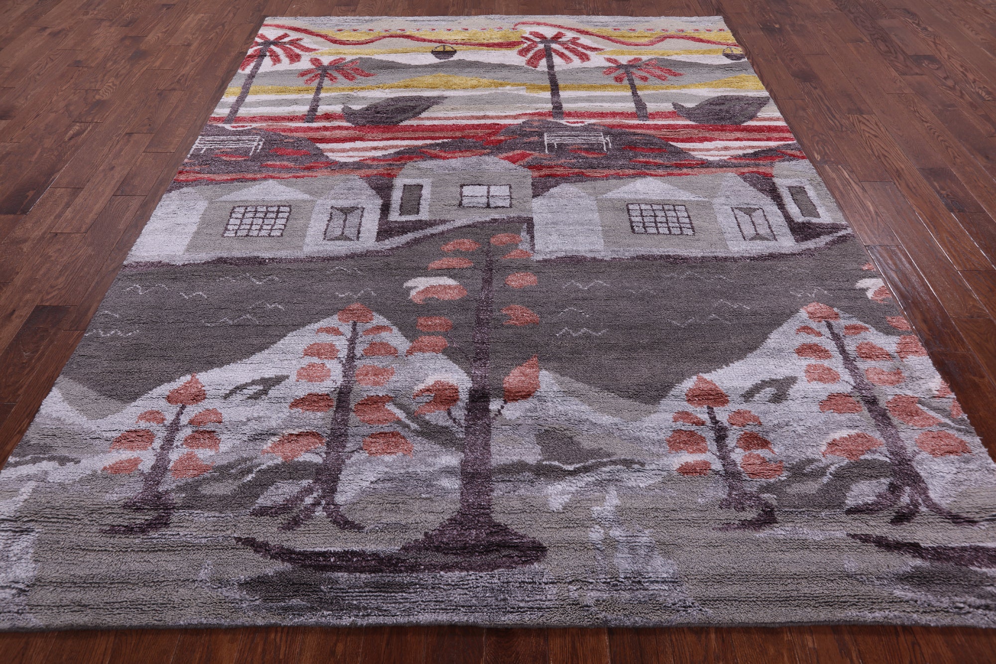 Tribal Moroccan Hand Knotted Wool & Silk Rug - 8' 1" X 10' 1" - Golden Nile