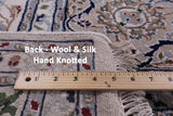 Ivory Square Persian Nain Hand Knotted Wool & Silk Rug - 8' 2" X 8' 3" - Golden Nile
