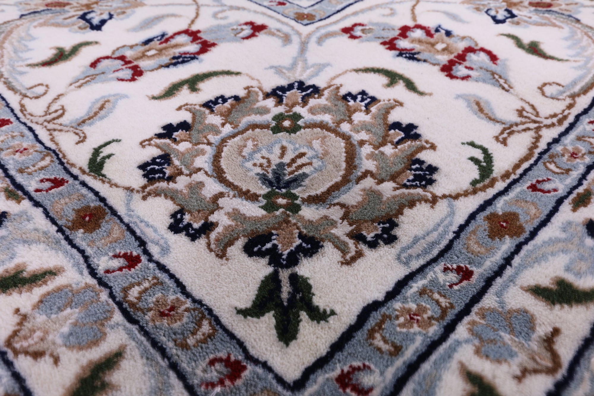 Square Persian Nain Hand Knotted Wool & Silk Rug - 9' 9" X 10' 0" - Golden Nile