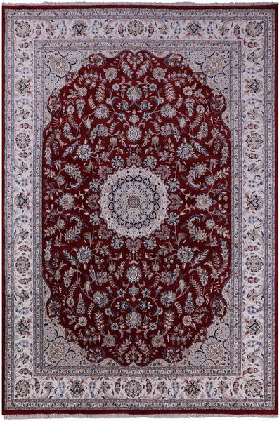 Persian Nain Hand Knotted Wool & Silk Rug - 9' 10" X 14' 4" - Golden Nile
