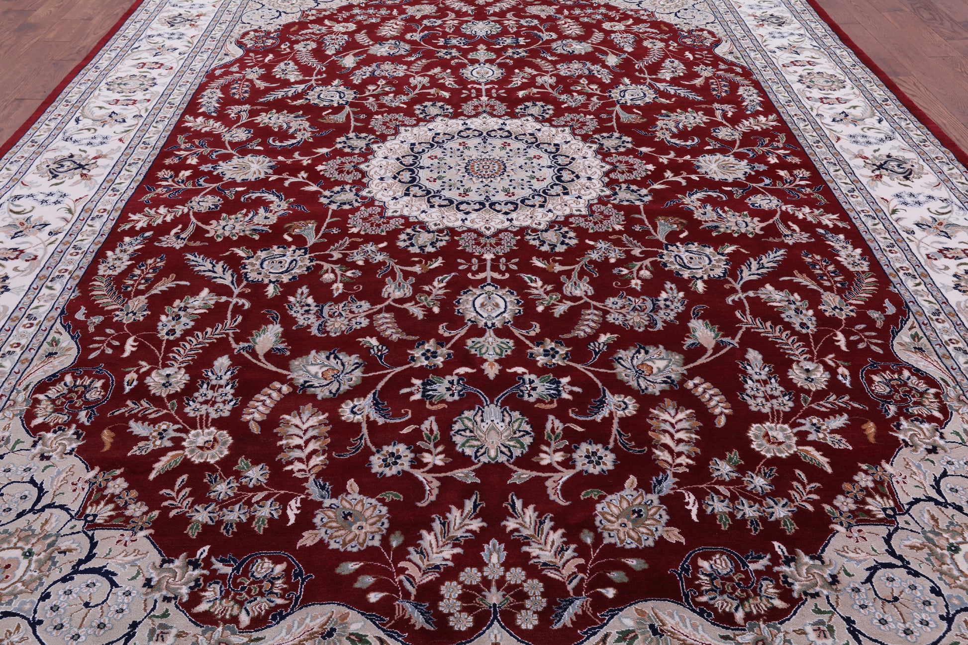 Persian Nain Hand Knotted Wool & Silk Rug - 9' 10" X 14' 4" - Golden Nile