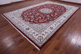 Persian Nain Hand Knotted Wool & Silk Rug - 9' 10" X 14' 4" - Golden Nile